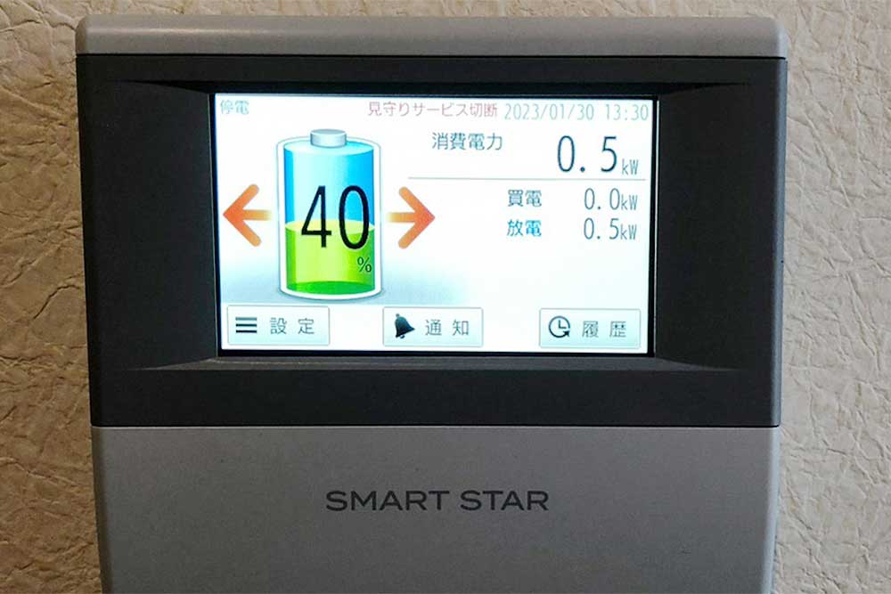 設置後のカラーモニター