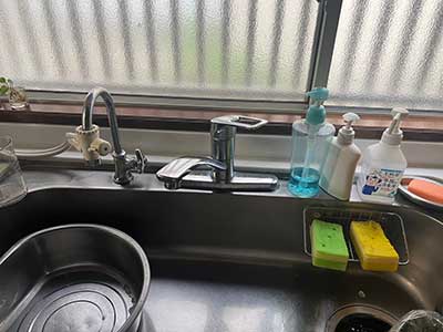 交換前のシングルレバー水栓