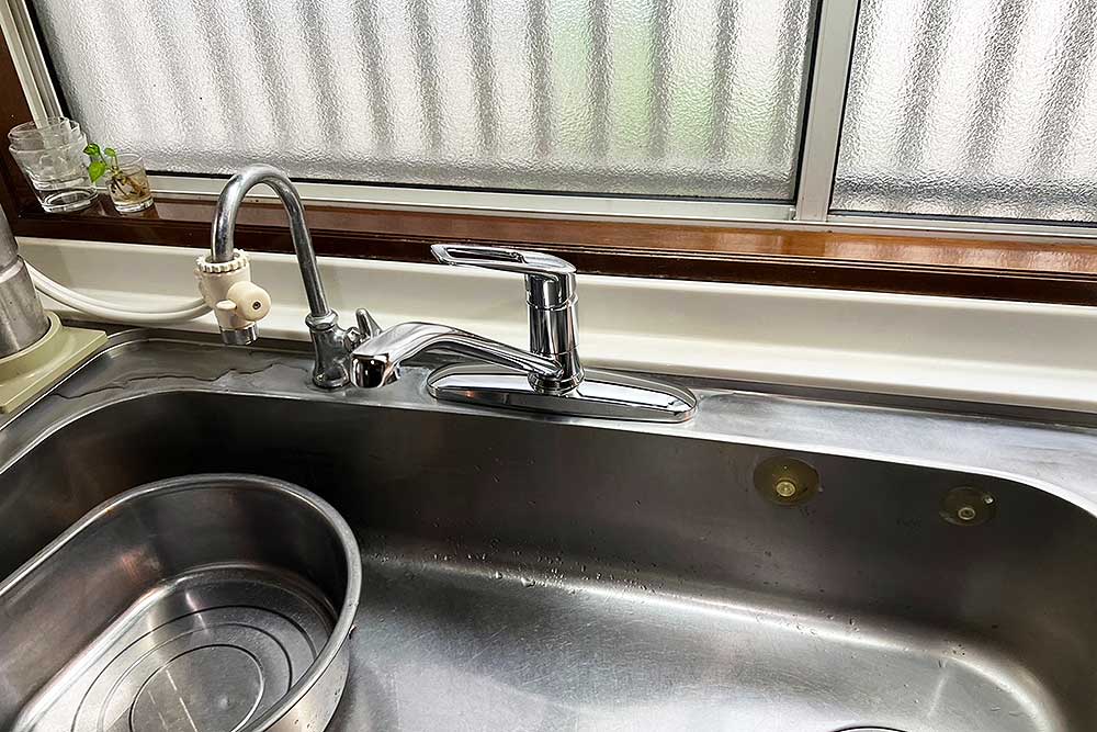 交換後のキッチンシングルレバー水栓