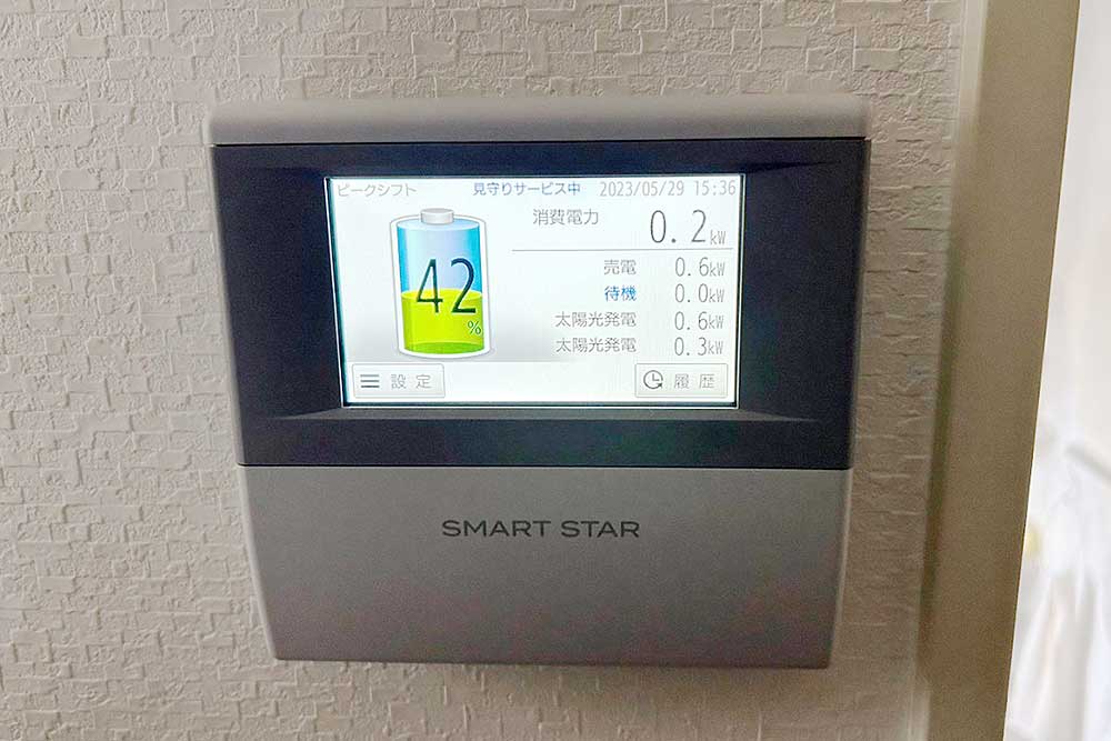 設置後のカラーモニター