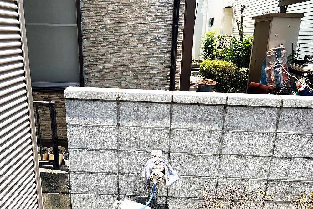 施工後の境界ブロック塀