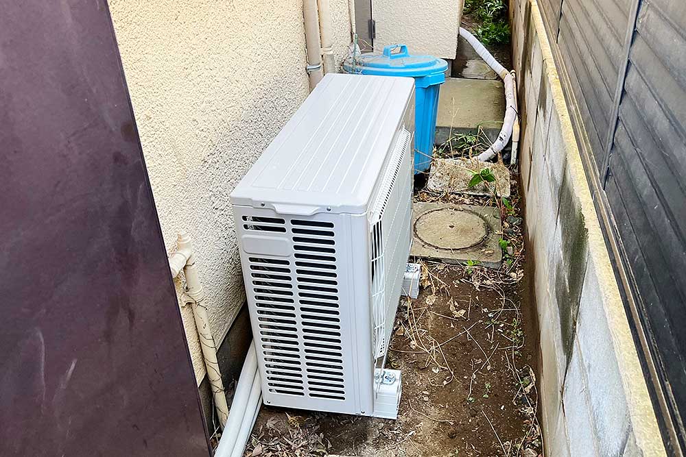 設置後のヒートポンプユニット
