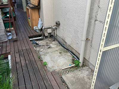 設置前の犬走り