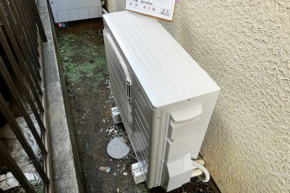 設置後のヒートポンプユニット