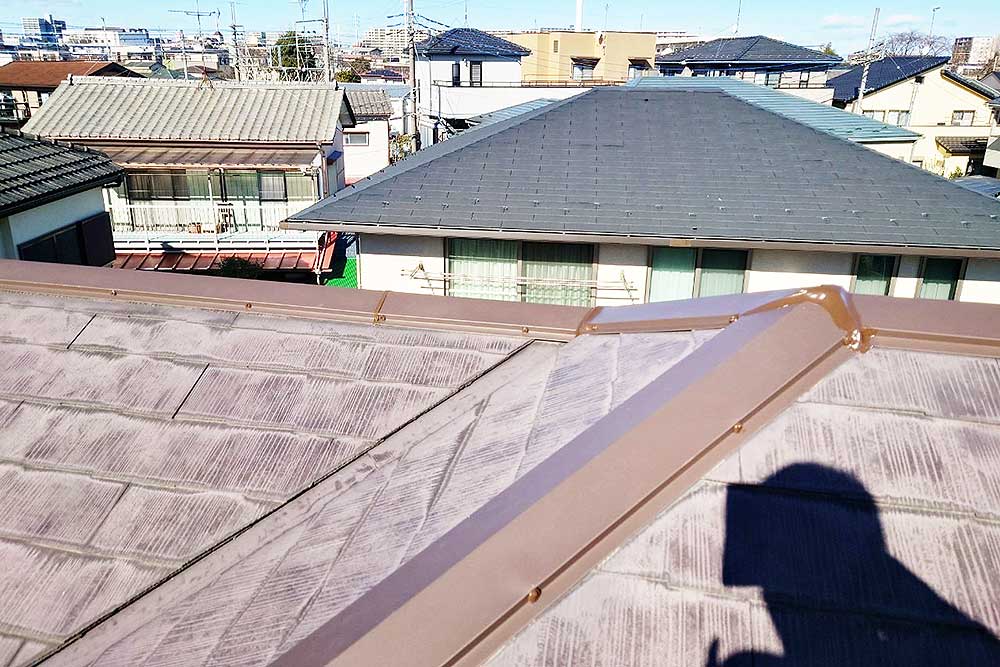 施工後の棟板金