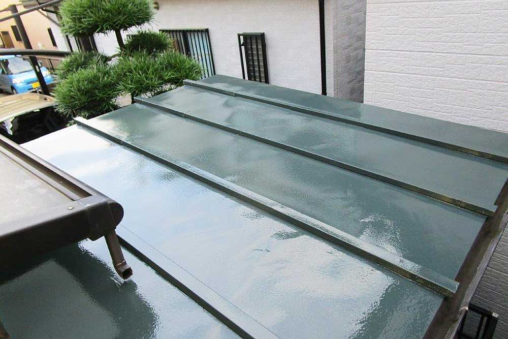 塗装後の下屋根