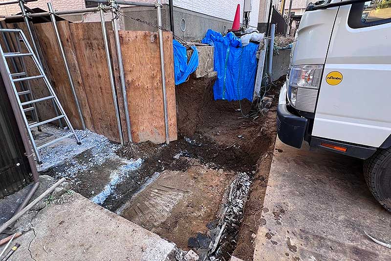 高さ1700の擁壁の撤去完了