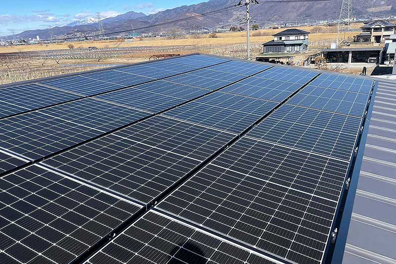 設置後の太陽光パネル