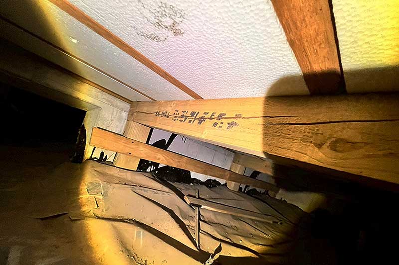 床下木部の割れ