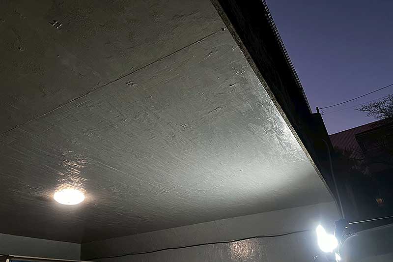 地下車庫・擁壁車庫の補強剤塗布完了