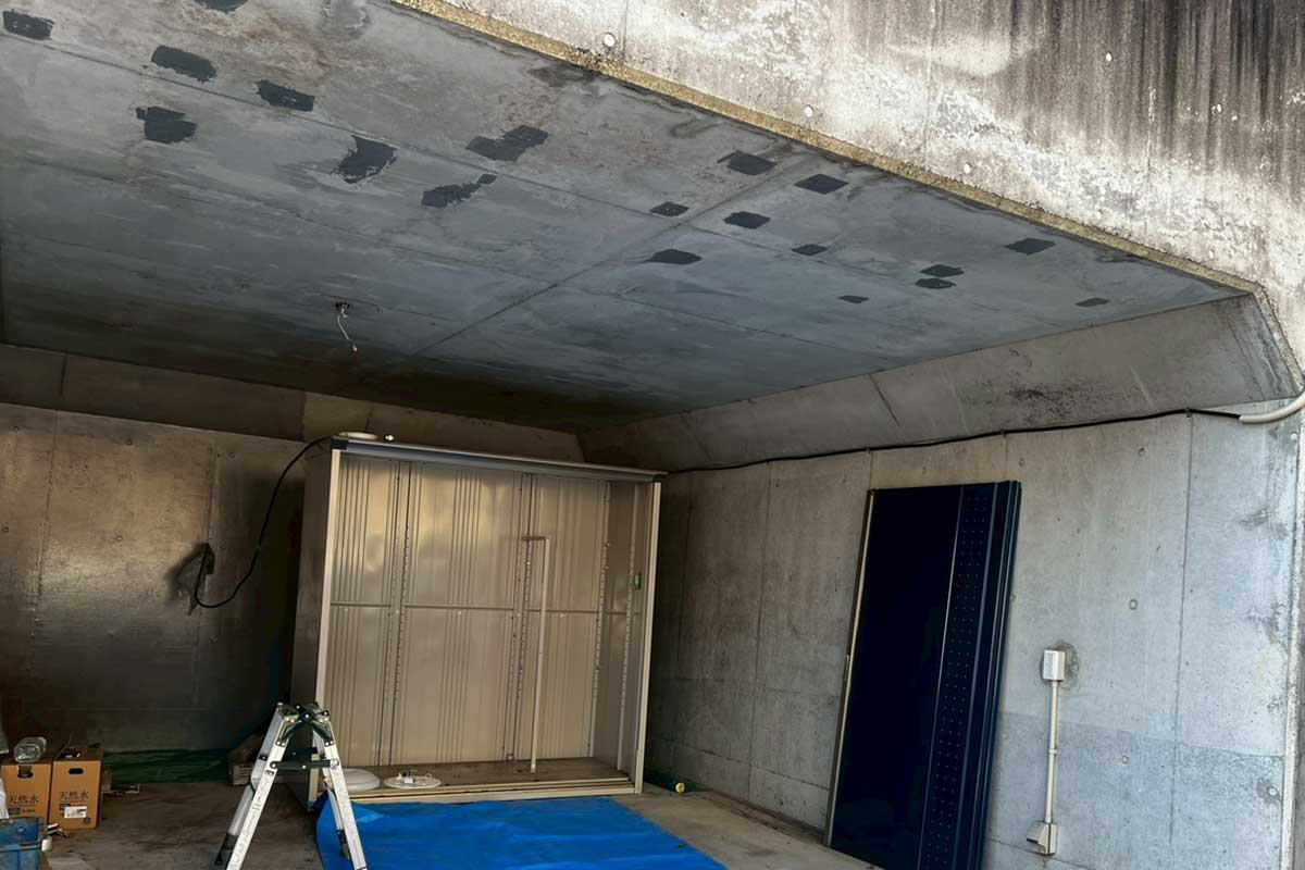 施工前の地下車庫・擁壁車庫