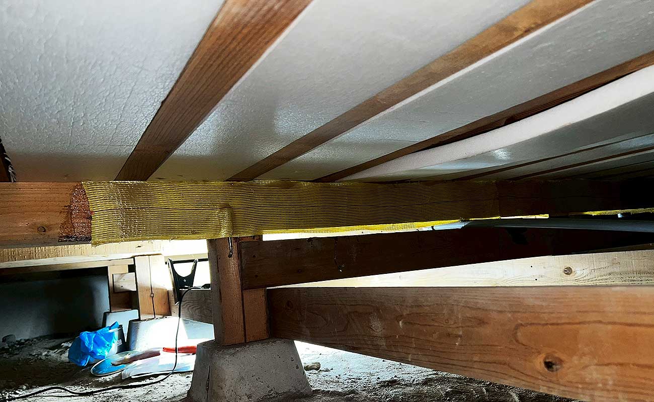 施工完了後の床下木部