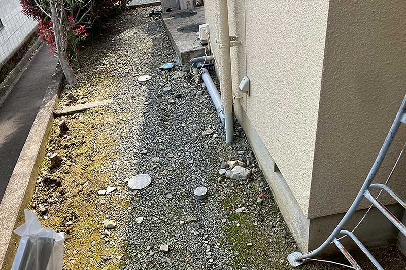 施工前の蓄電池設置個所