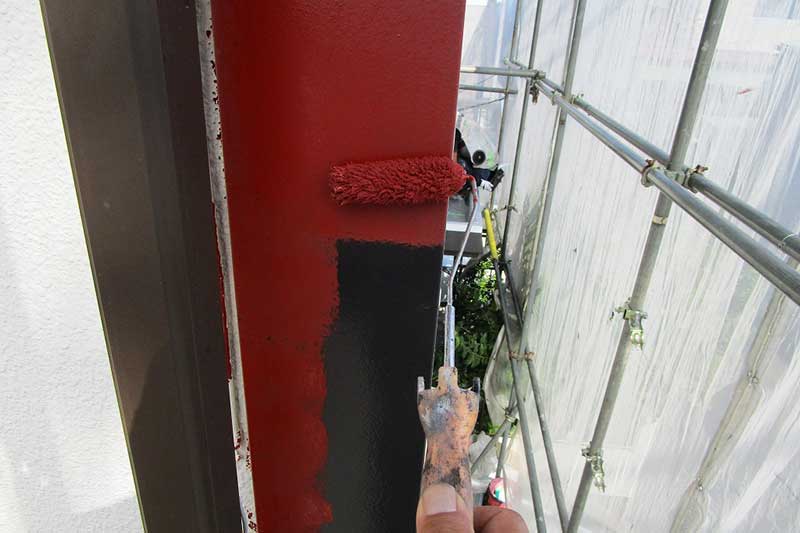 カーポート鉄部錆止め塗装