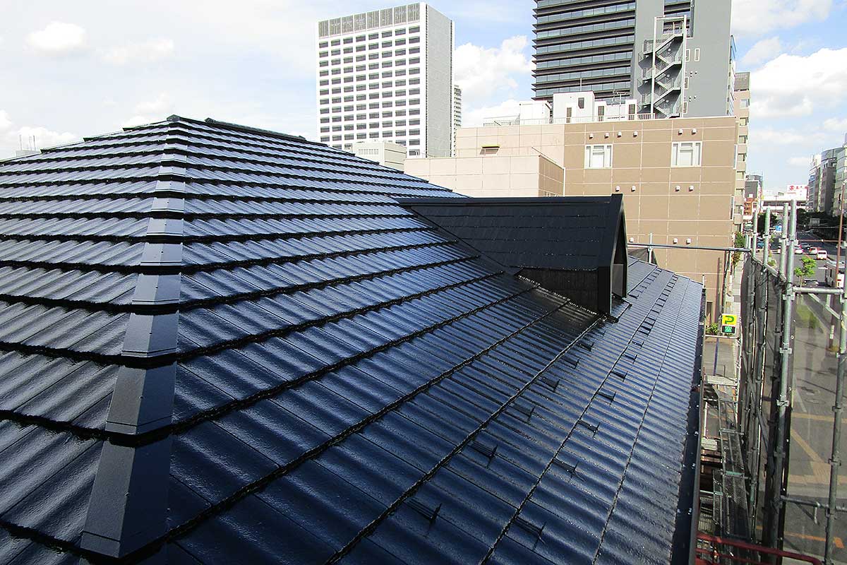 塗装完了した屋根