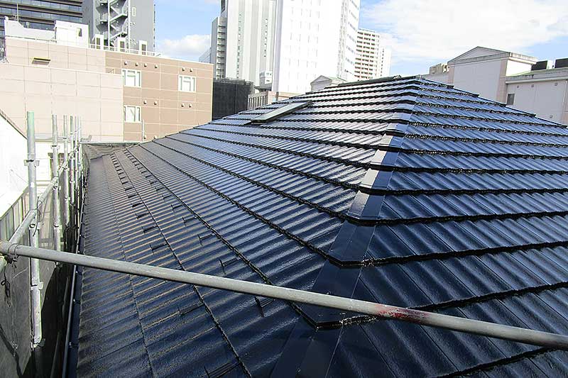 塗装完了した屋根