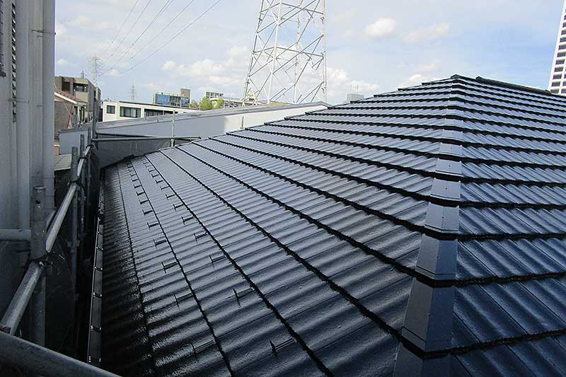 塗装完了した屋根