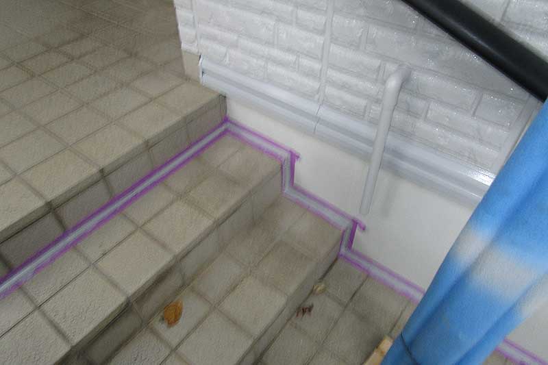 玄関タイル目地補修