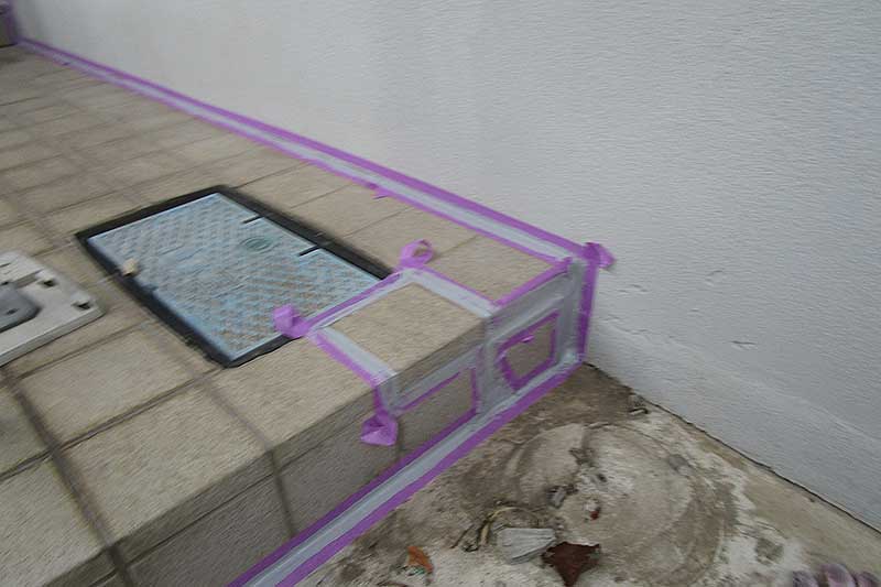 玄関タイル目地補修