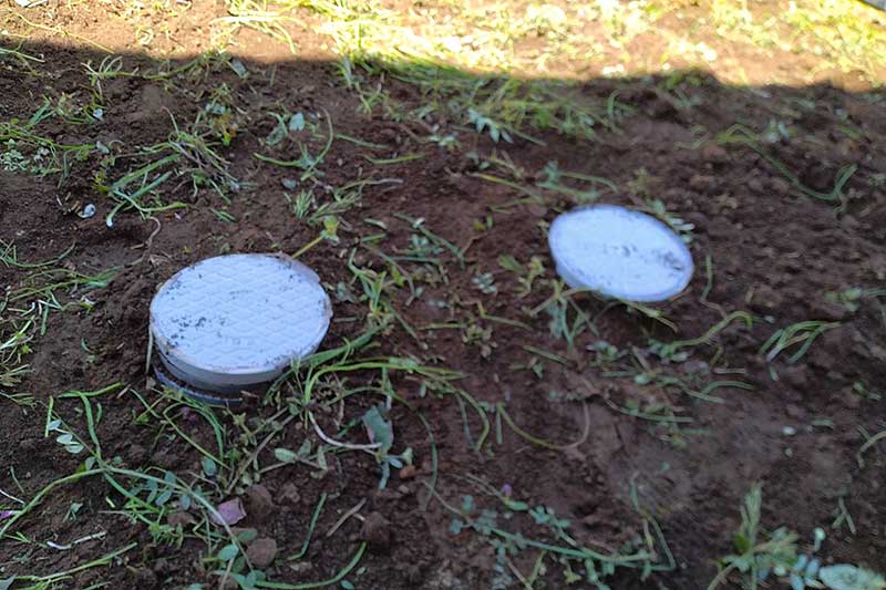 掘削した土を戻した排水管・排水桝設置部分