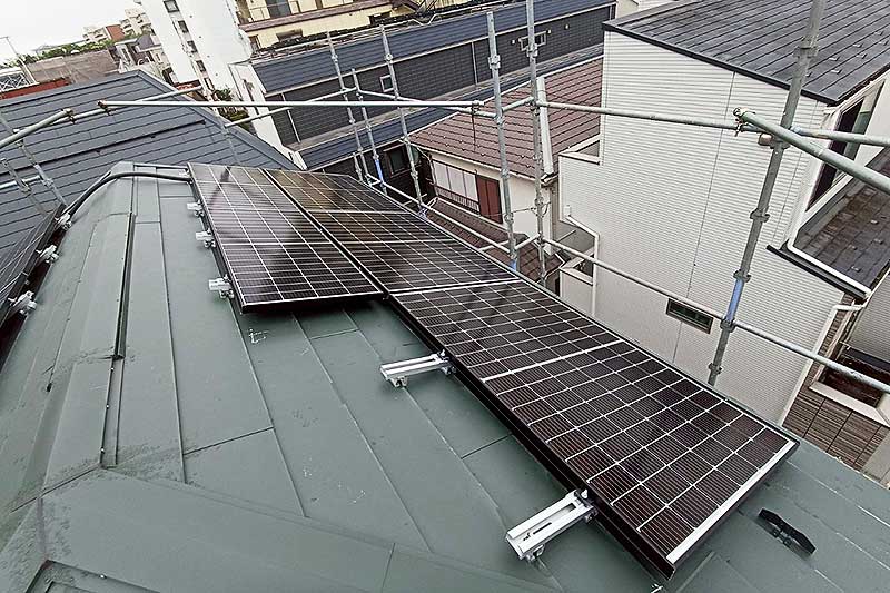 太陽光を設置した屋根