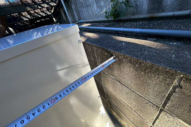 設置後の蓄電池スマートスターの位置採寸