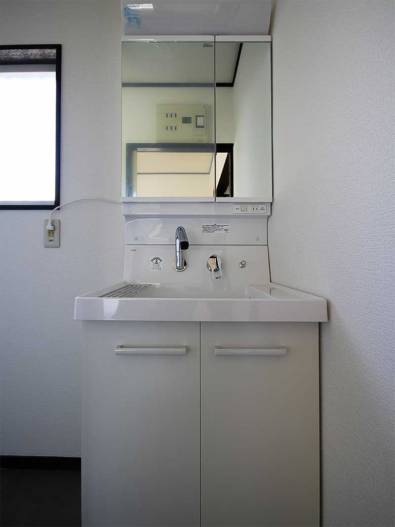 施工後の洗面台