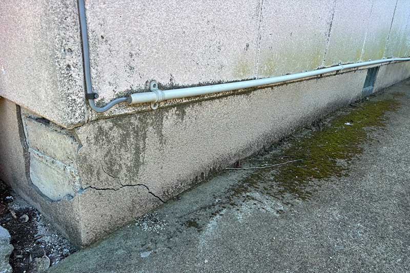 施工前の外基礎の割れ