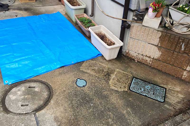 施工前の水道メーター部分