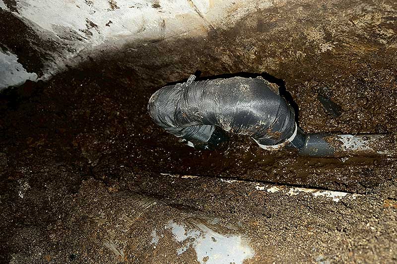 切り回し工事が完了した給水管