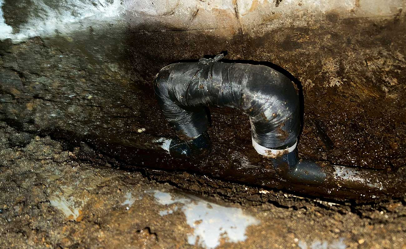 切り回し工事が完了した給水管