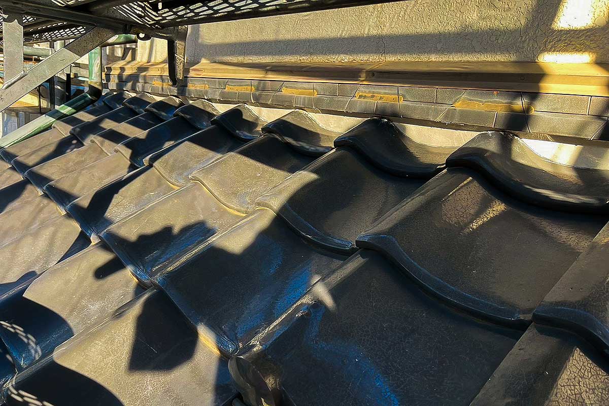 施工後の下屋根の漆喰