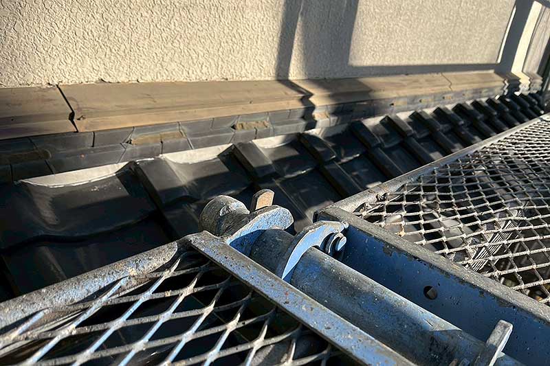 施工後の下屋根の漆喰